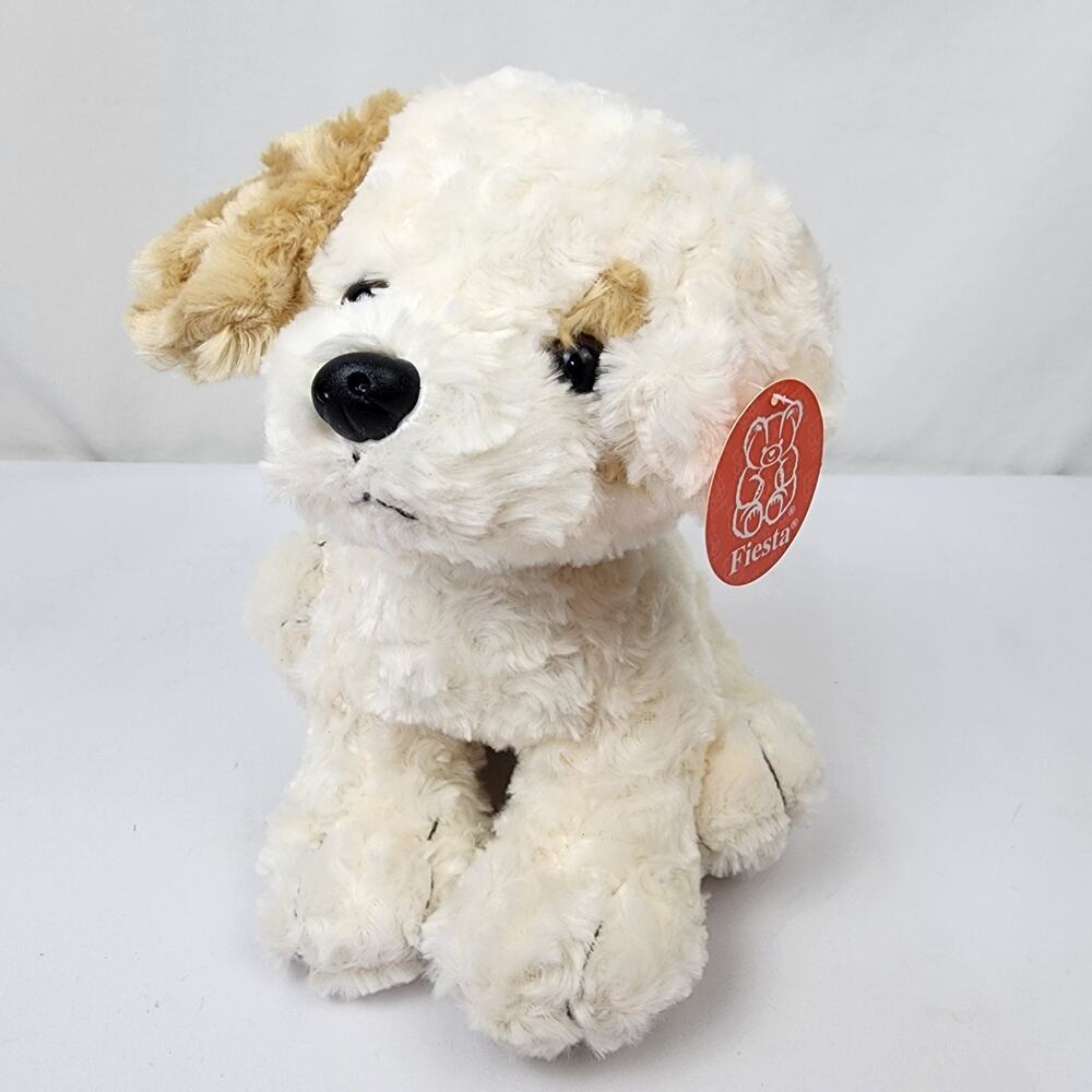 Fiesta 2018 Curly Two Tone Doodle Puppy Dog Plush Cream Beige 10" Soft NWT's
